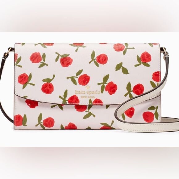 Kate Spade Dana Small Flap Crossbody Saffiano Floral - Picture 1 of 10